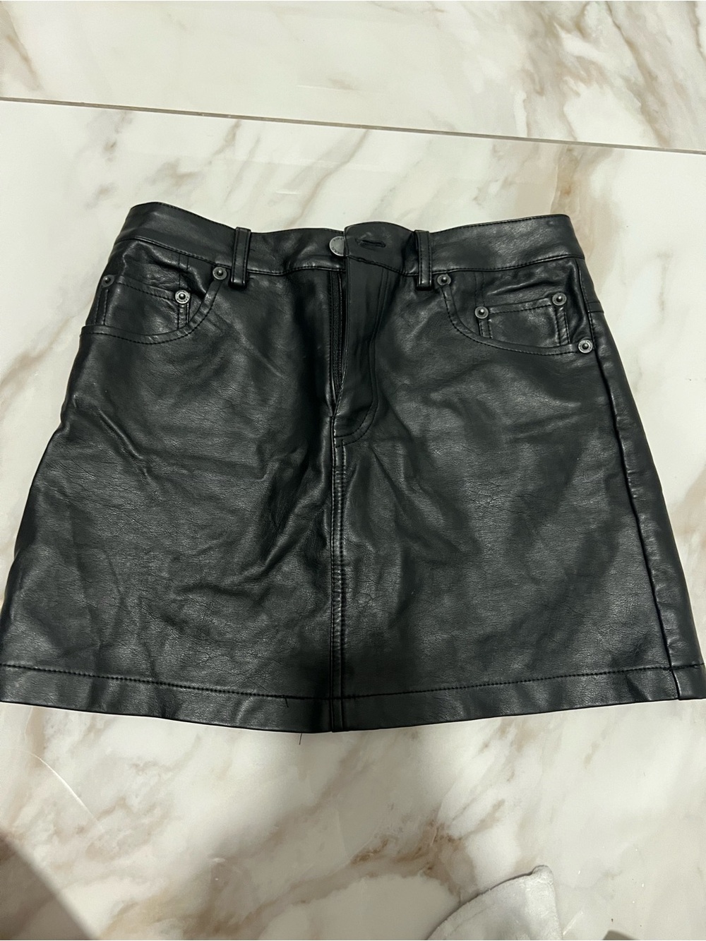 Carmar Black Faux Leather Mini Skirt